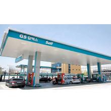 prefabricated Steel Space Frame Canopy Gas Station Petrol Station Roof Structure